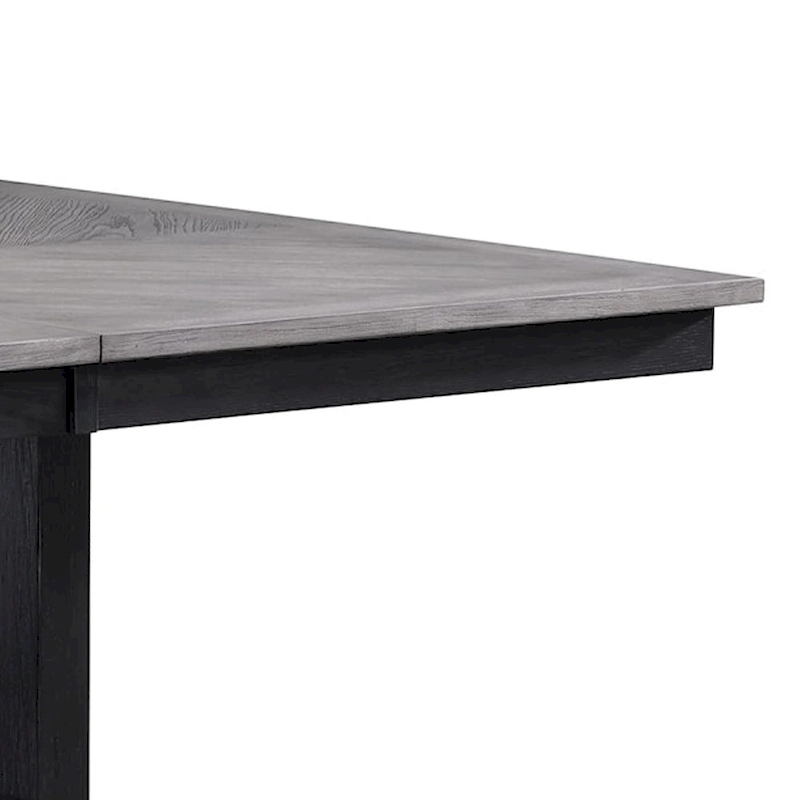 Patricia 60 -72 Inch Counter Height Table, Extendable, Light Gray, Black