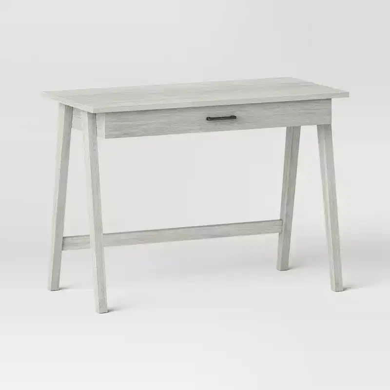 Wood Writing Desk with Drawer, Hardwood Frame, 42