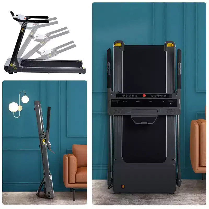 Foldable Treadmill, Compact Electric Folding Treadmill, Running 0.8-14KM/h Speed 330LBS Weight Capacity For Home, Office, Gym, Walking, Jogging