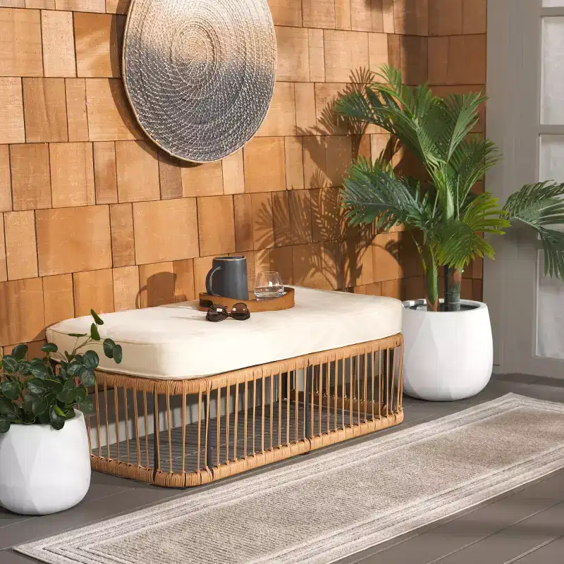 Bola Bench - Outdoor - PAT9044 - Natural/Beige - Safavieh