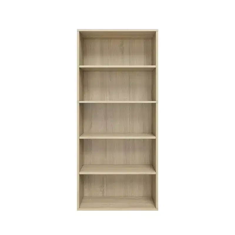52.83 in. Tall Wood 5-Shelf Etagere Bookcase with Adjustable Shelves
