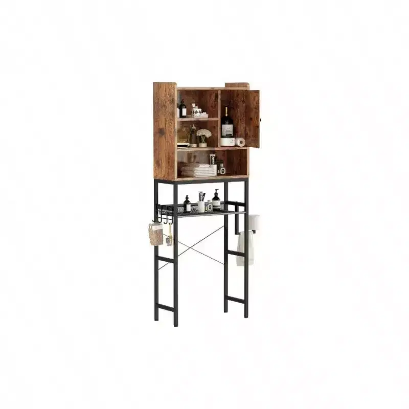 Over Toilet Storage Cabinet Bathroom Cabinet Organizer with Adjustable Shelf Freestanding Space Saver Toilet Stand