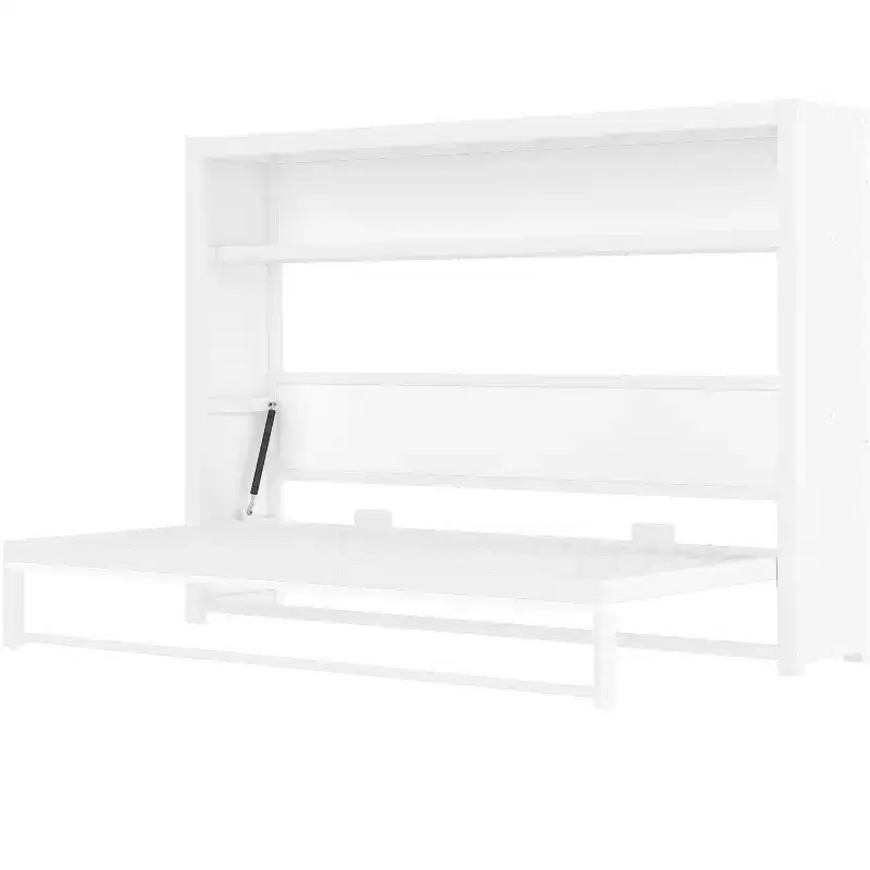 Bellemave Twin Murphy Bed with Shelves and Foldable,Metal Wall Murphy Bed Frame with Space-Saving Design