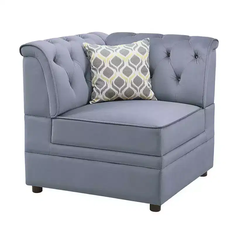 Acme Furniture Bois II Modular Corner Sectional Piece Gray Velvet