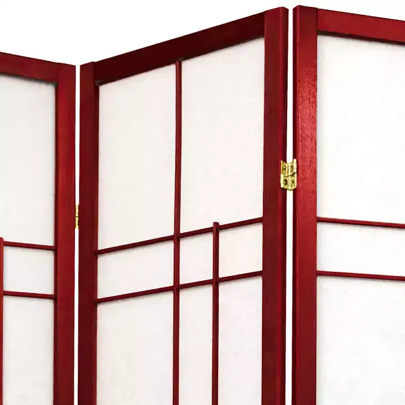 6 ft. Tall Shoji Screen - Rosewood (3 Panels)