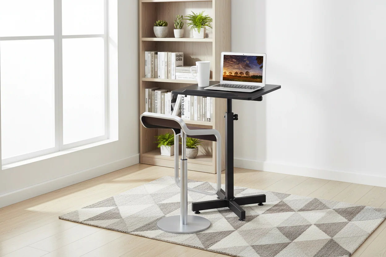 Height Adjustable Lectern Podium Stand, Multi-Purpose Tabletop for Speech, Lecture and Laptop Desk with Edge Stopper, Black