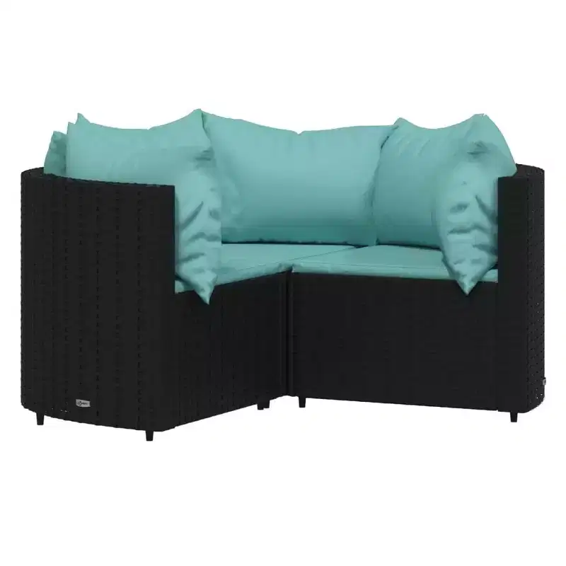 vidaXL Patio Furniture Set Modern Lounge Set with Cushions Poly Rattan