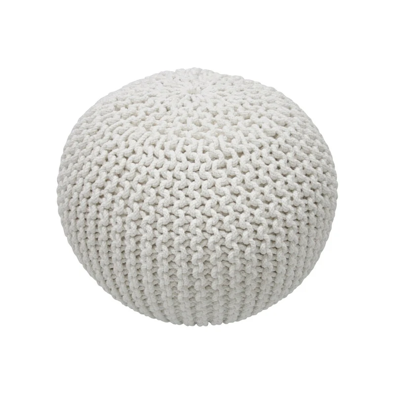Nuloom Ling Round Knit Filled Ottoman Pouf