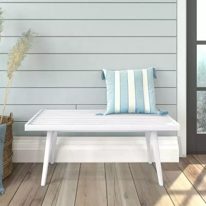 Plank+Beam Entryway Bench, Solid Wood End of Bed Bench for Bedroom, Hallway, Porch, 41.25