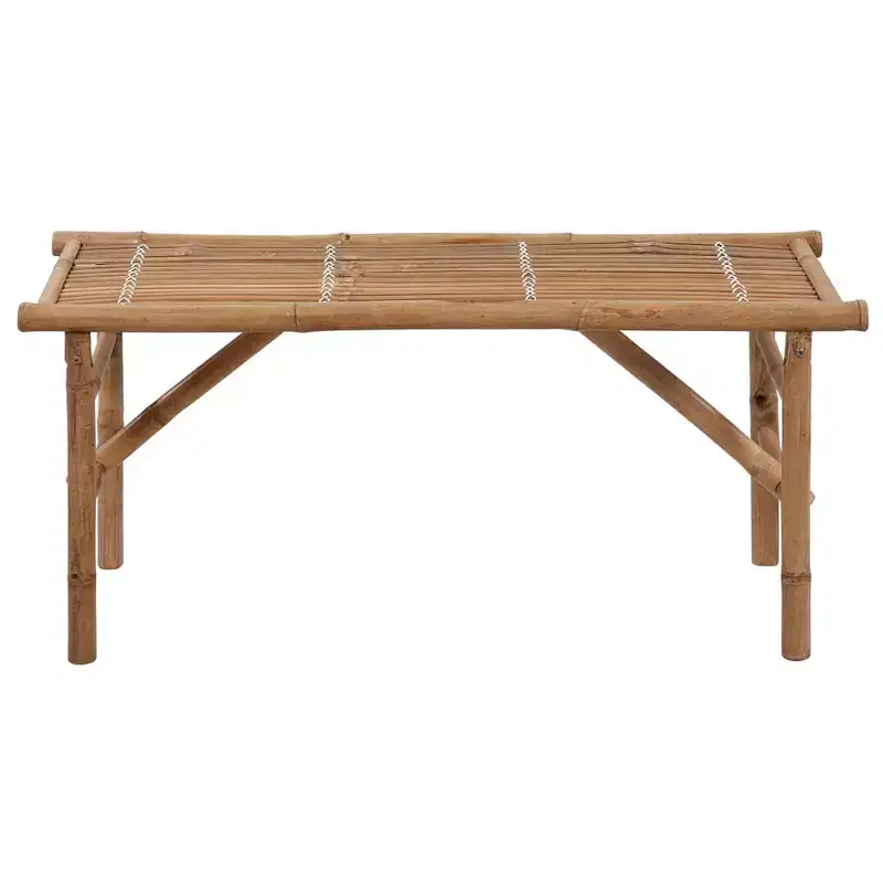 Garden Bench Light Blue Cushion Bamboo, Polyester 46.5 in