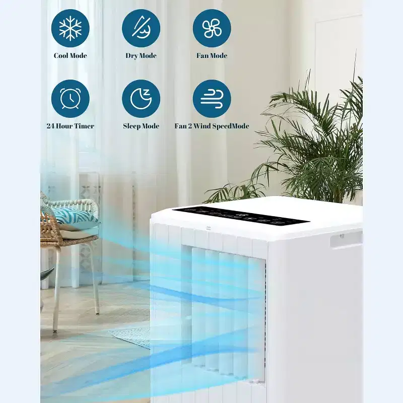 Garvee Portable Air Conditioner 8000 BTU with Remote Control 3-in-1 Cooling Dehumidifying Fan for Rooms up to 350 Sq Ft