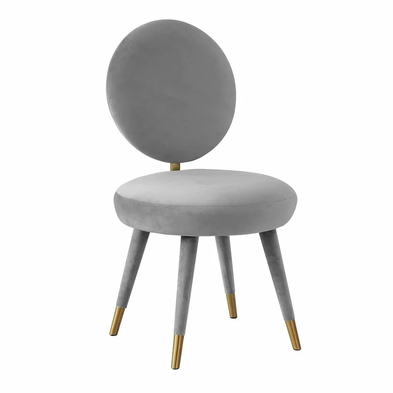 Kylie Oval-back Armless Velvet Dining Chair