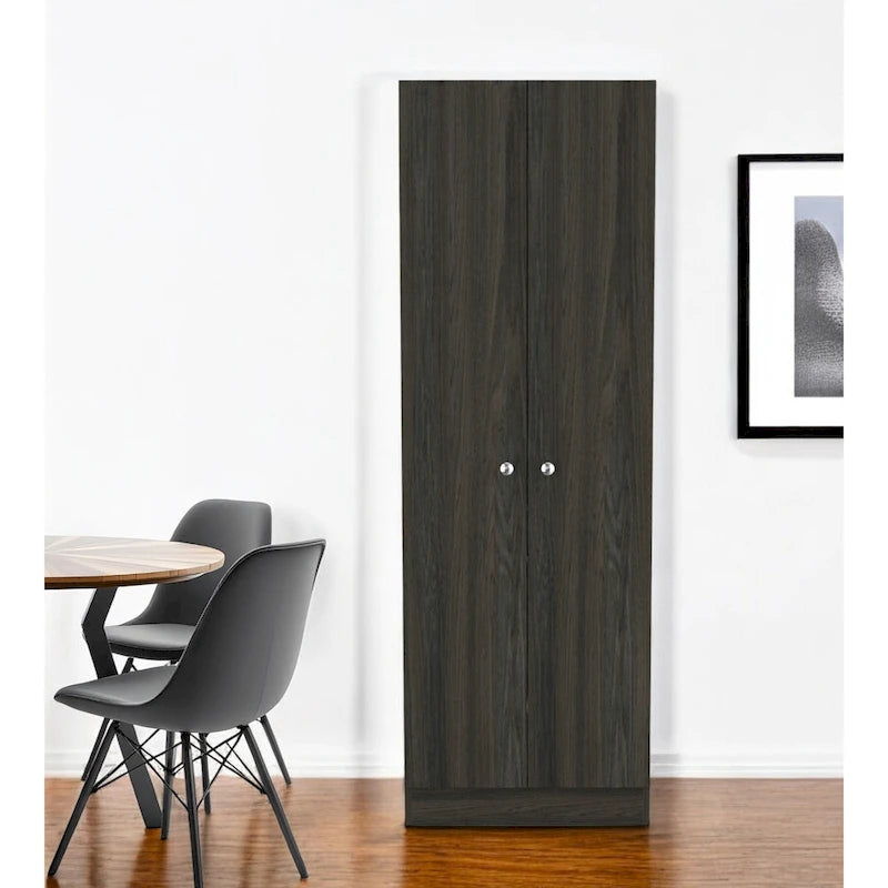 71 Dark Brown Wood Pantry Or Storage Closet - 23.6' X '70.8' X '11.8