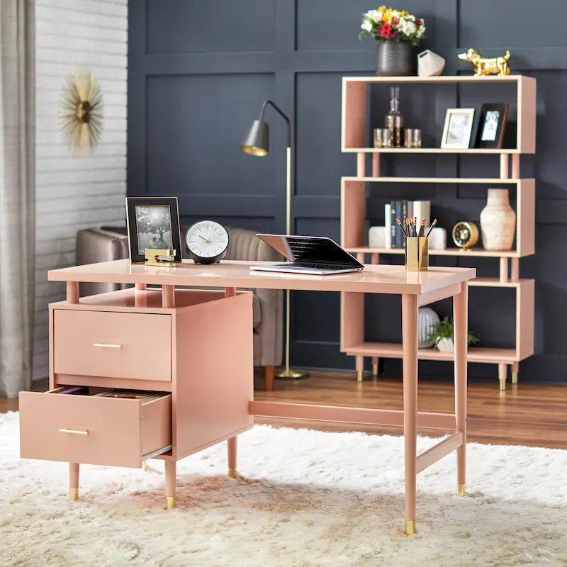 2-Drawer Mid-Century Modern Desk