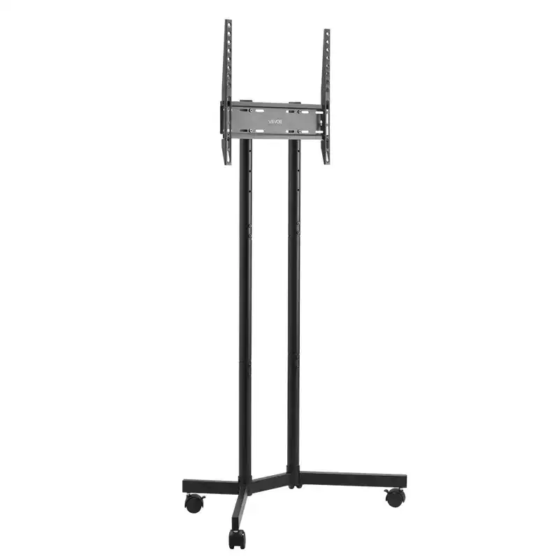 Rolling TV Stand for 32-65 Inch Screens Height Adjustable Black