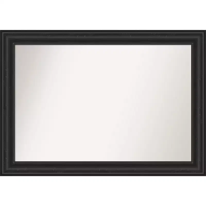 42 x 30 Non-Beveled Shipwreck Black Bathroom Wall Mirror - Amanti Art: Rectangle Vanity, Polystyrene Frame, Wall Mounted
