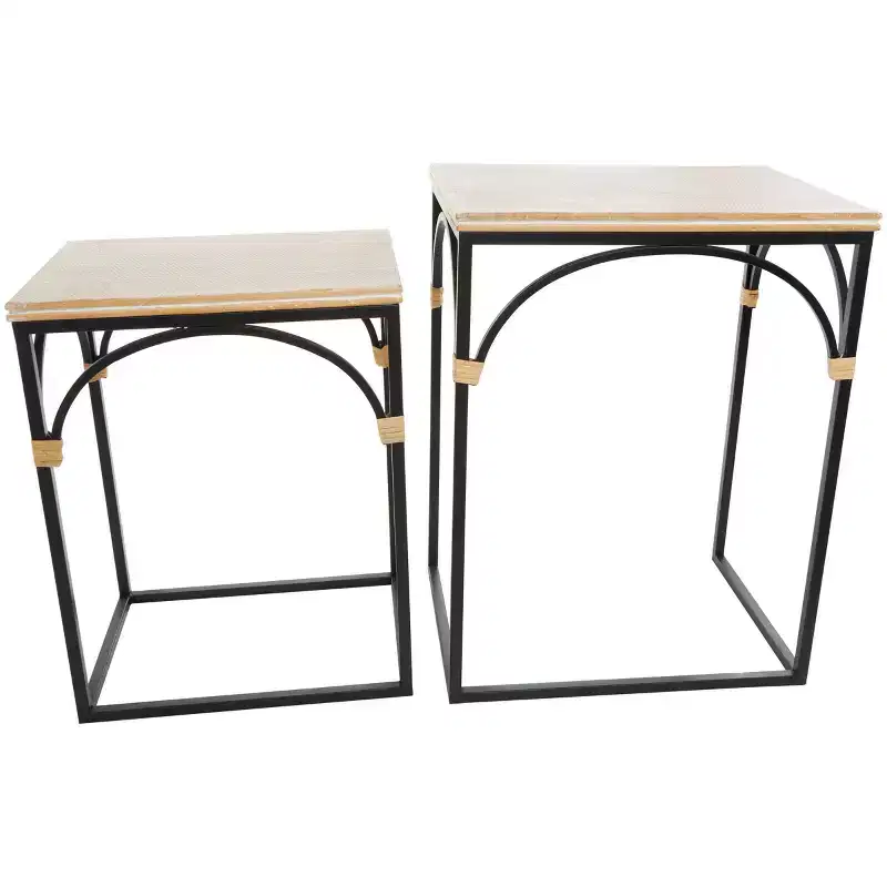 Olivia & May Metal Arched Accent Table: Set of 2, No Assembly, Indoor Use, Modern Farmhouse Style