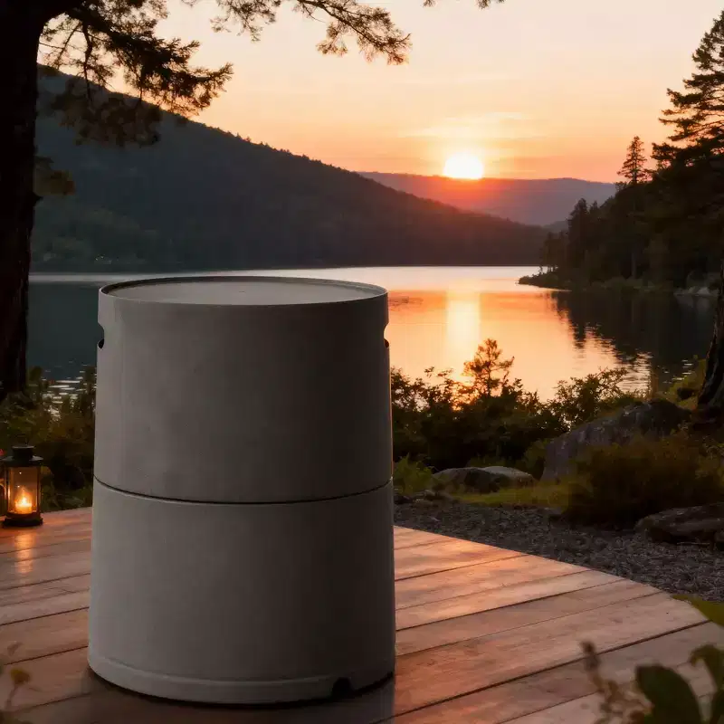 Steel Propane Tank Cover Round Tank Holder Hide-away Side Table
