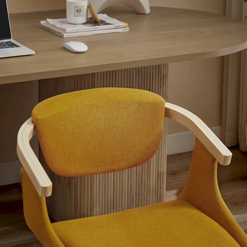 Modern Swivel Dining Chair, Upholstered Seat, 360-Degree Rotation, Mid-Century Style