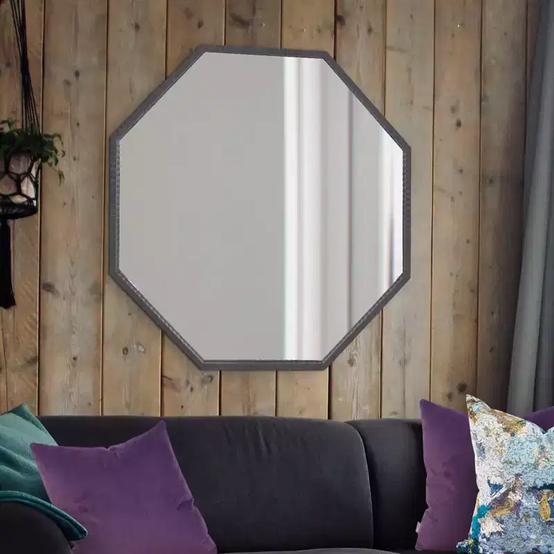 Howard Elliott 60"x30" Allan Andrews Millennium Silver Large Mirror: Modern Style, Wood Frame, Wall Mounted