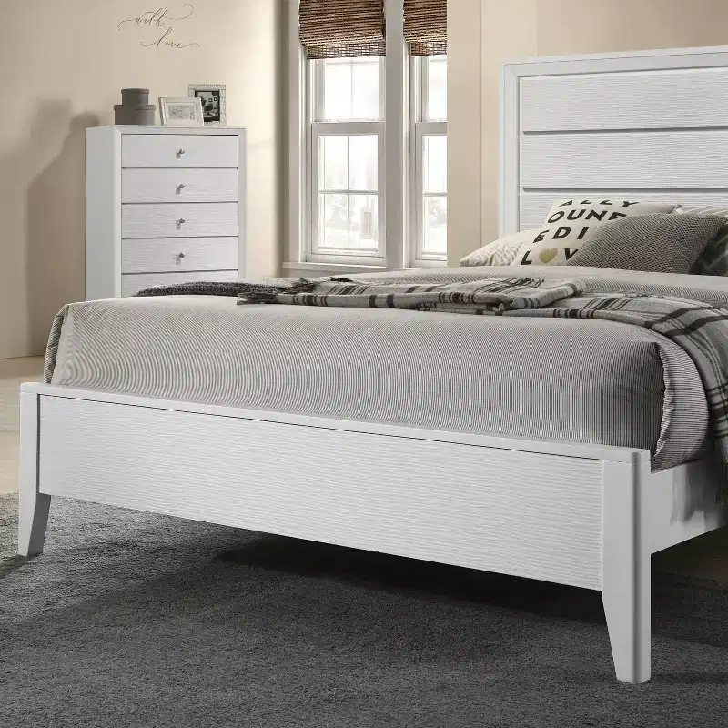 miBasics Sunflare Modern Wood Panel Bed White