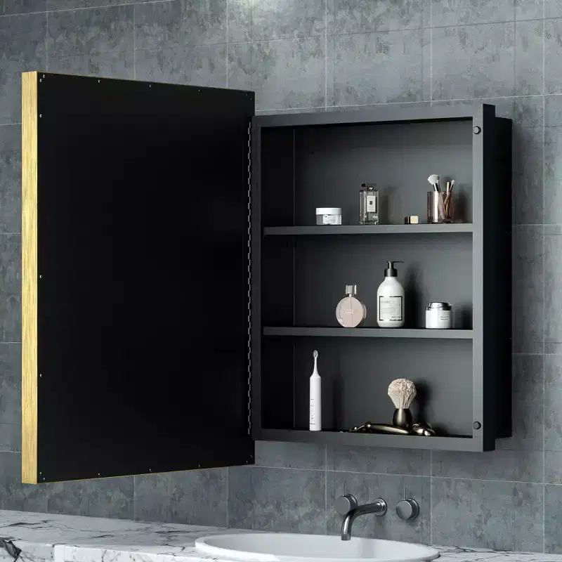 21 in. W x 27 in. H Metal Framed Rectangular Recessed/Surface Mount Medicine Cabinet with Mirror
