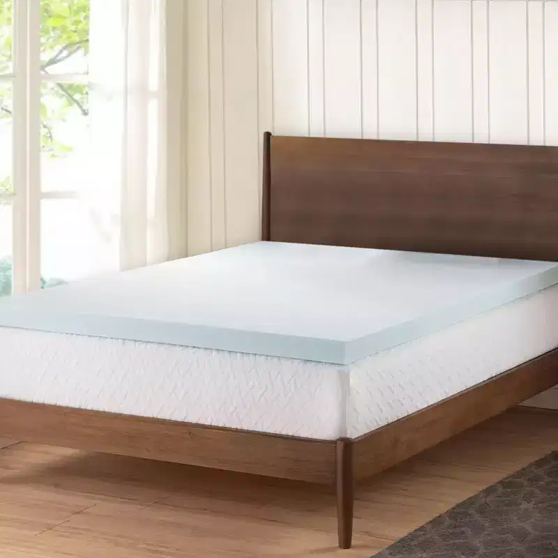 2 Inch Gel Infused Memory Foam Mattress Topper, Ventilated Design for Better Airflow