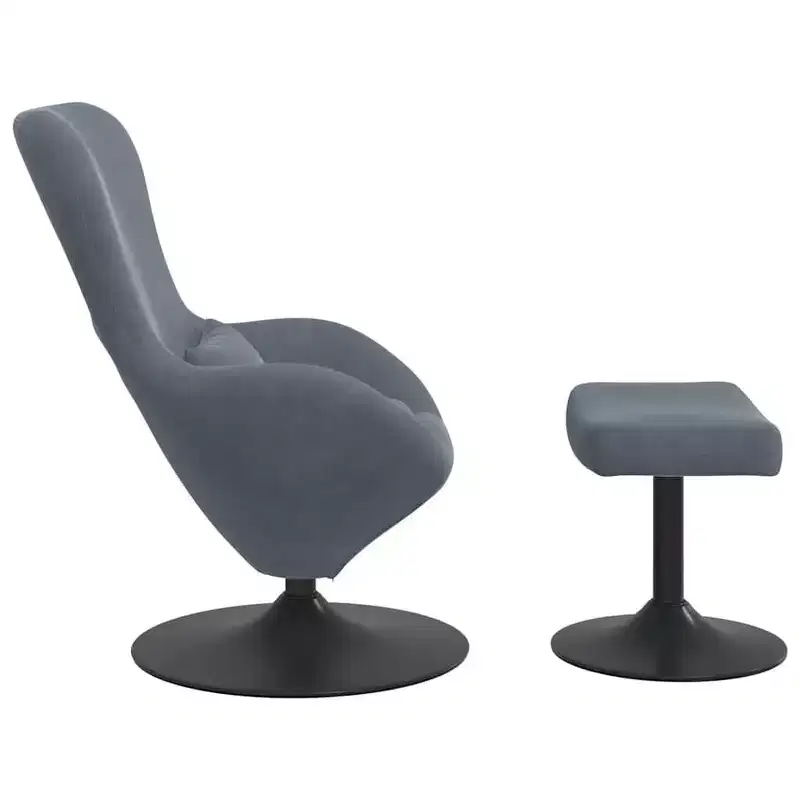 Egg Chair with Footstool Velvet