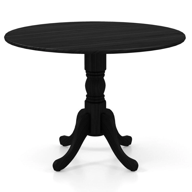 Wooden Dining Table with Round Tabletop and Curved Trestle Legs - 39.37 x 39.37 x 28.74