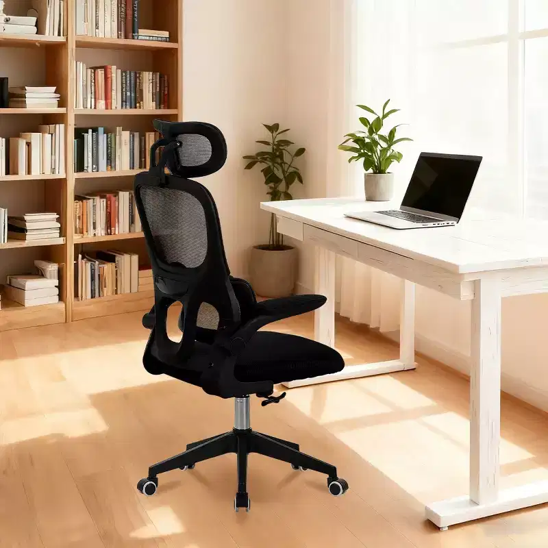 High Back Ergonomic Office Chair, Mesh Desk Chair with Adjustable Lumbar Support, Swivel Rolling Computer Chair for Home Office-Panipeachy