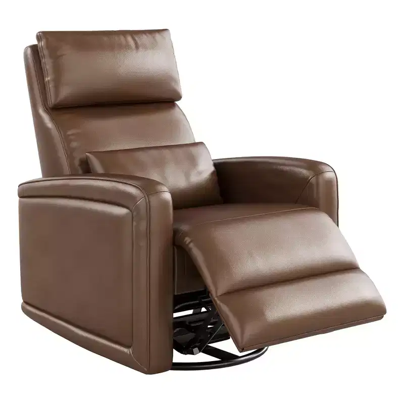 Manual Reclinder, 360 Swivel Sofa Rocker, Faux Leather Single Sofa, Modern Wingback Recliner, with Ergonomic Backrest, for Living Room