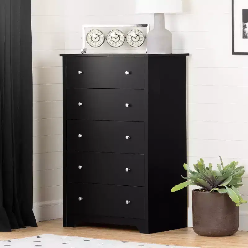 5-Drawer Chest in Soft Gray