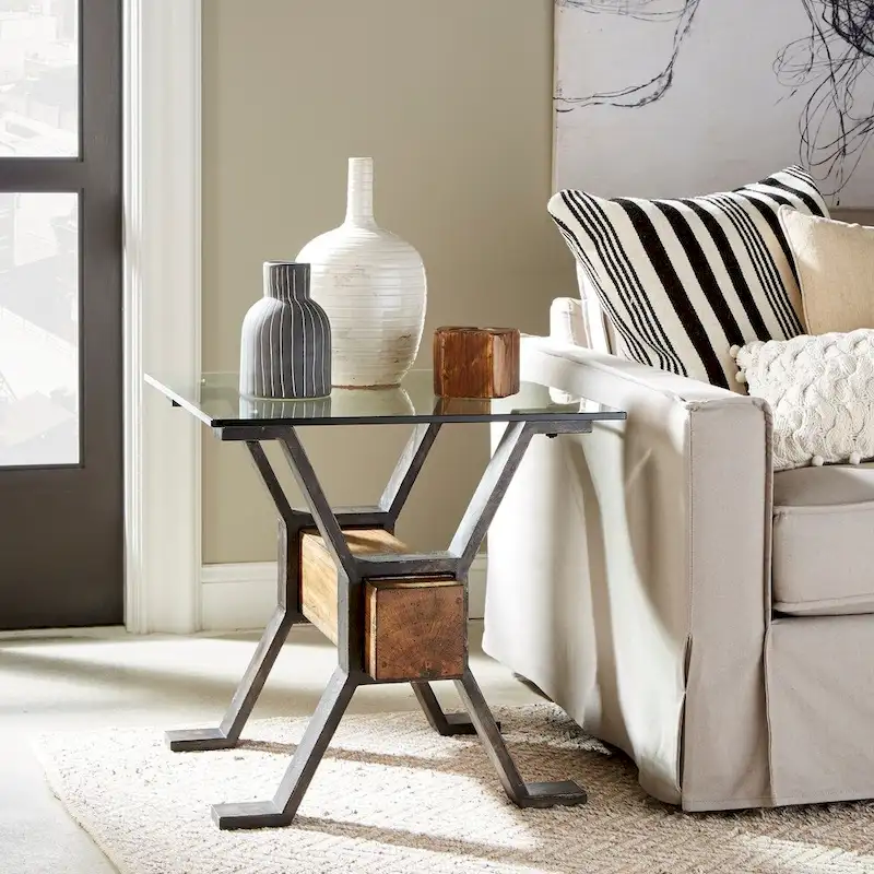 Industrial Reclaimed Rectangular End Table