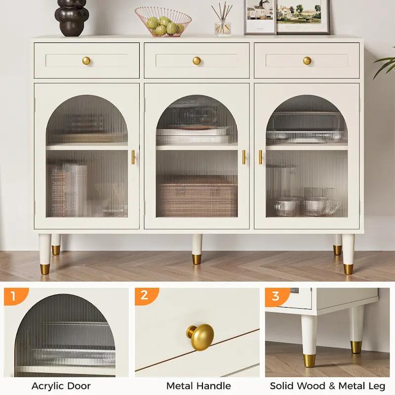 RoyalCraft RoyalCraft 47.2 Wide 3 Drawer Sideboard Buffet