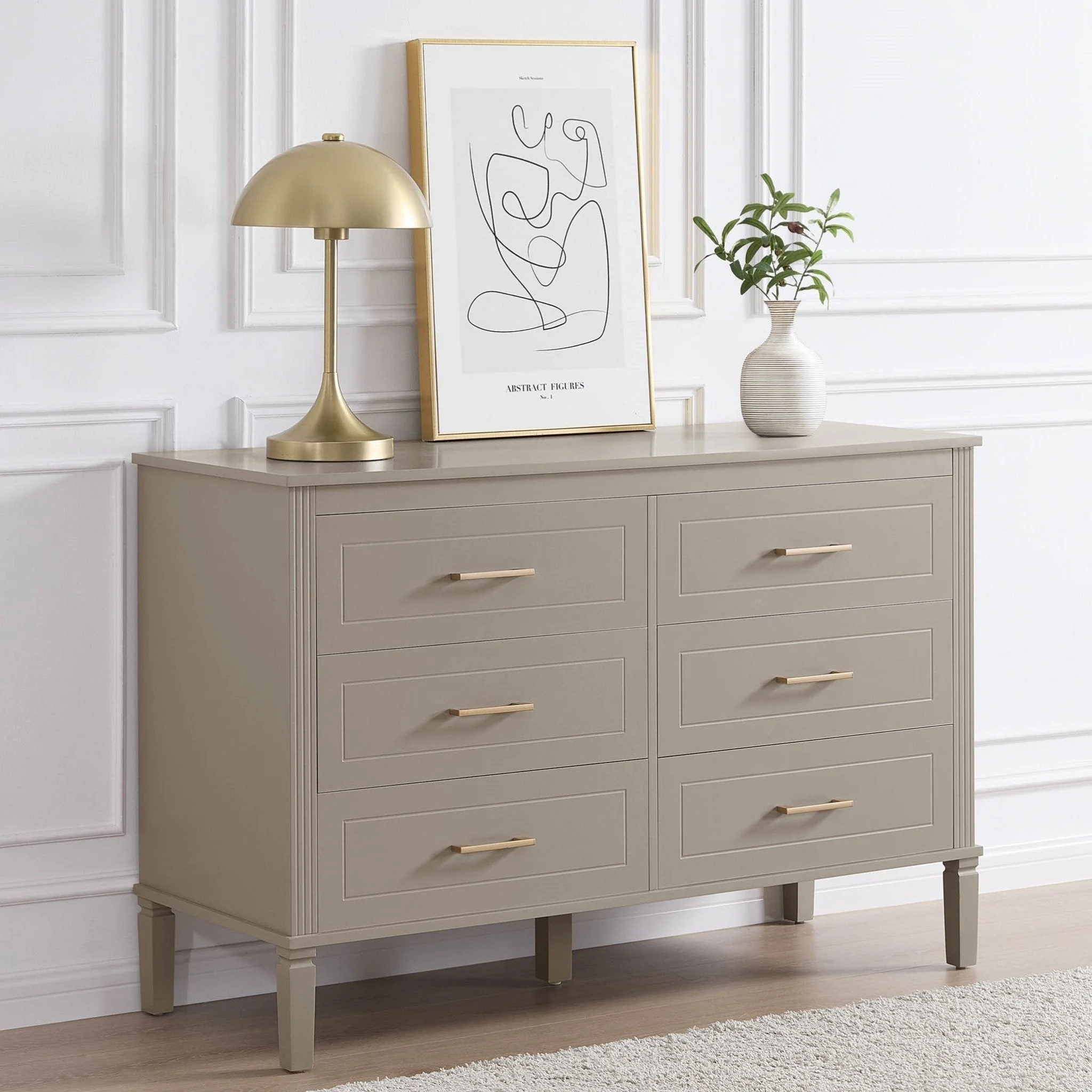 6 Drawer Chest - Taupe