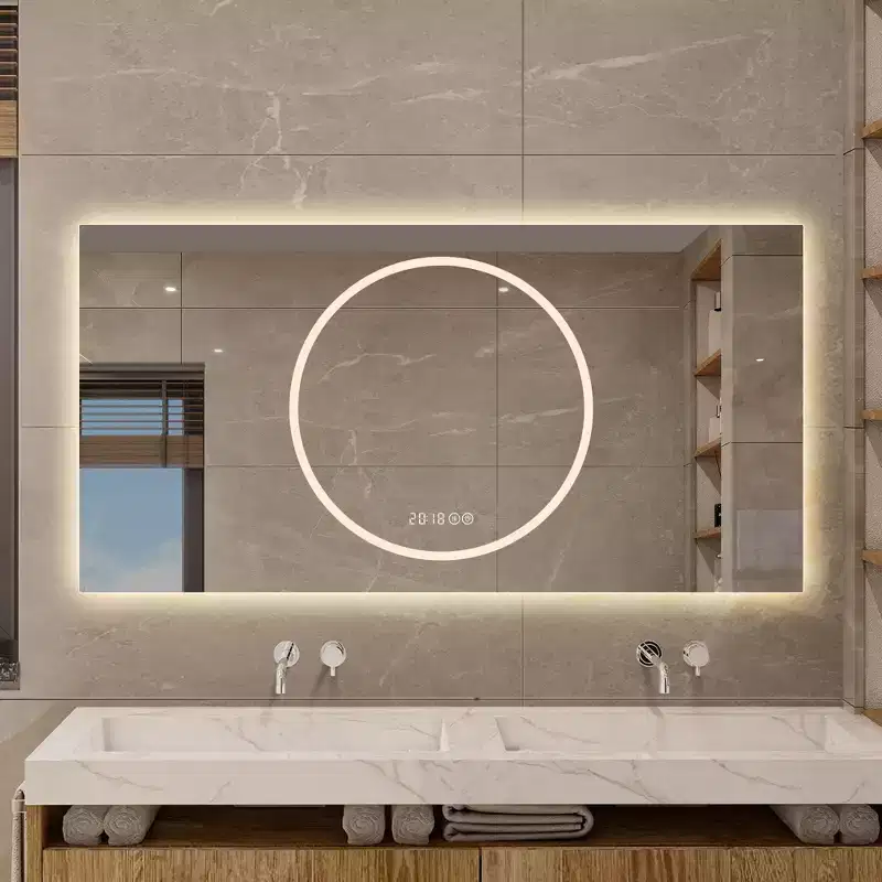 48 x 24 inch Wall MountedBathroom Vanity Mirror with 3 Colors and 6 level Dimmable Anti-Fog Lighted Vanity Mirrors