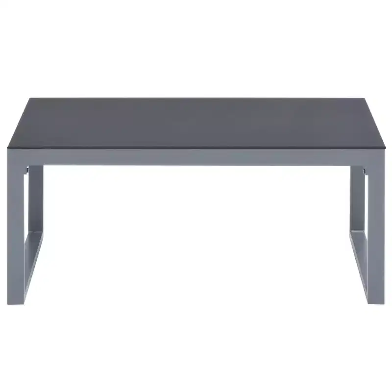 Coffee Table Silver Powder-coated aluminum and glass Medium