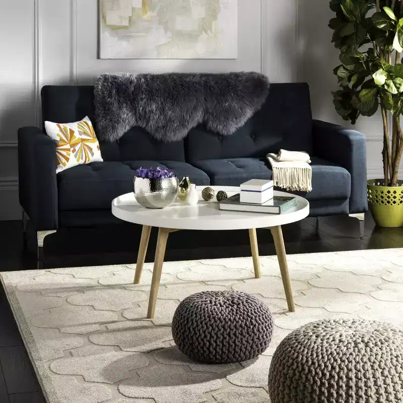 Round Coffee Table - White/Oak