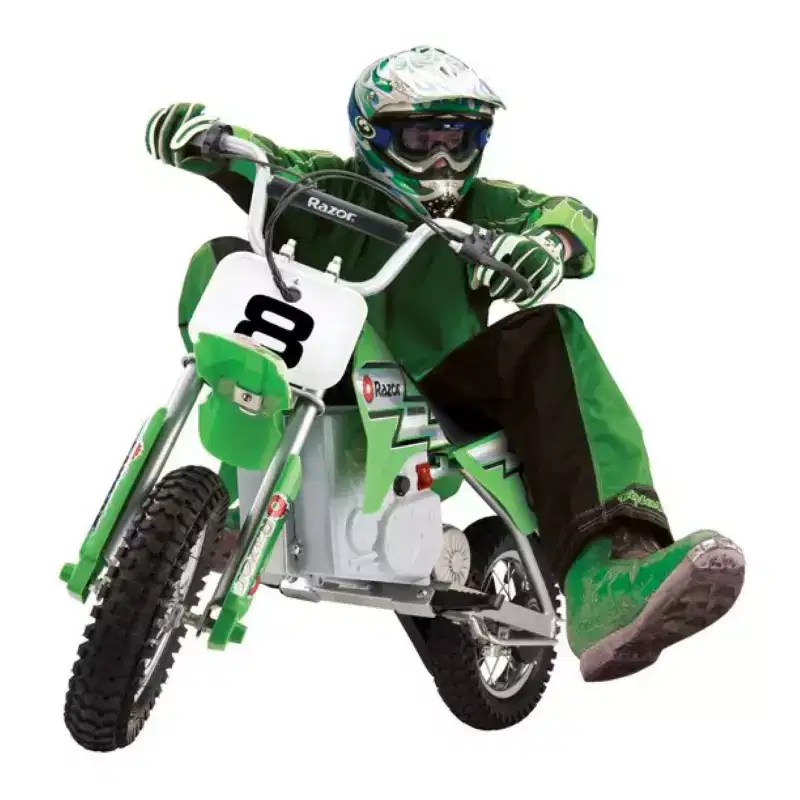 Razor MX400 Kid & Teen Dirt Rocket 24V Ride On High-Torque Electric Motocross Motorcycle Toy Dirt Bikes, Speeds up to 14 MPH, Black & Green, 2 Pack