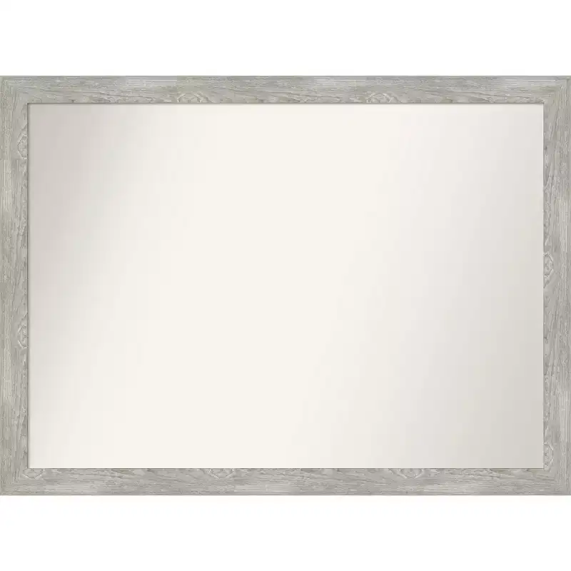 42" x 31" Non-Beveled Narrow Bathroom Wall Mirror Gray Wash -: Wall Mounted, Polystyrene Frame