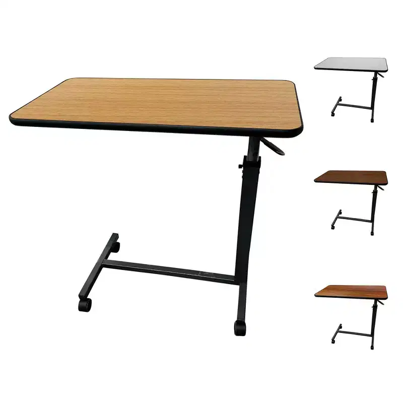 Rolling Medical Overbed Table with Adjustable Height - Hospital and Home Use