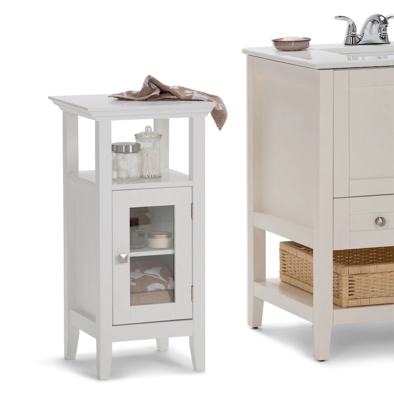WYNDENHALL Normandy 30 inch H x 15 inch W Floor Storage Bath Cabinet - 15W x 14D x 30H - 15W x 14D x 30H