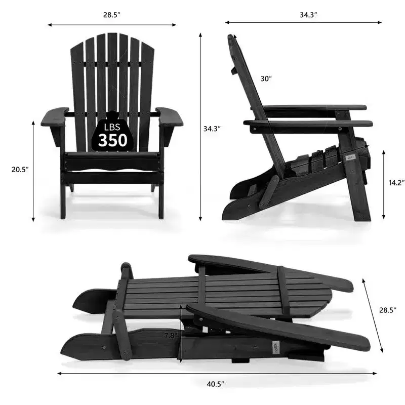 Karl Home Solid Wood Folding Adirondack Chair