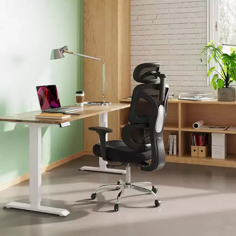 Ergonomic Big and Tall Office Chair, Adjustable Mesh Desk Chair with Lumbar Support and Armrests, Reclining for Long Hours