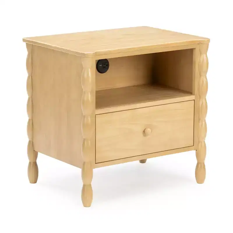 Jenny Lind Cubby Nightstand with 1 Drawer & Electrical Outlet