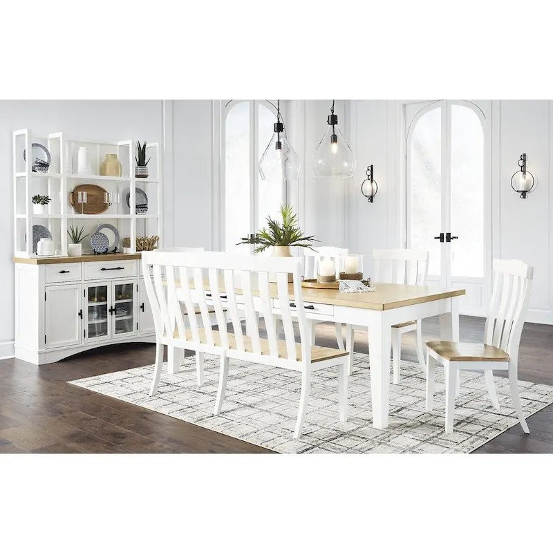 White/Natural Dining Server - 60 W x 19 D x 37 H