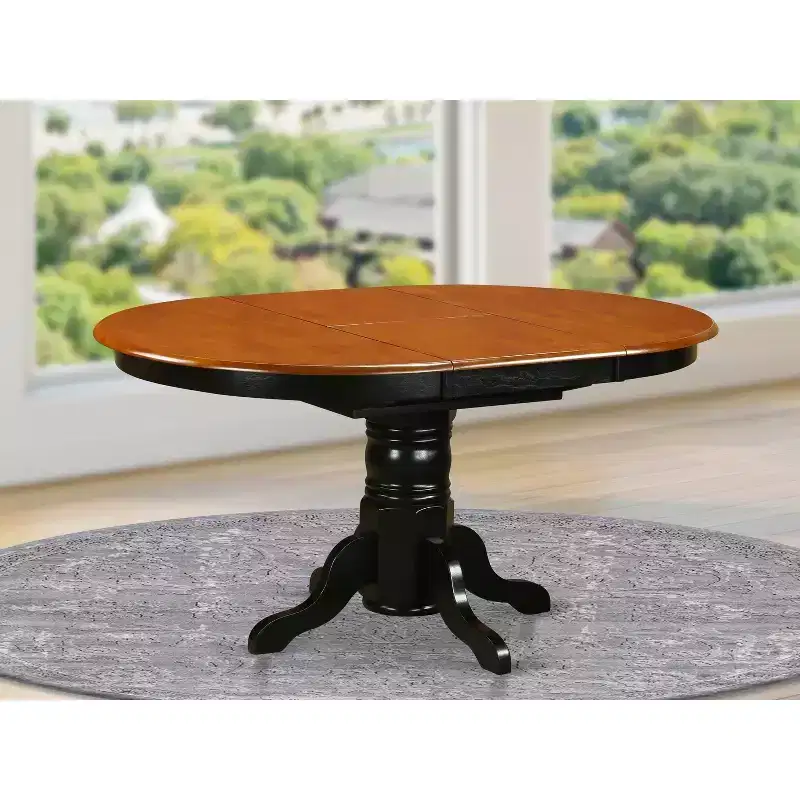 Single Pedestal Oval Dining Table 42x60 with 18 Butterfly Leaf