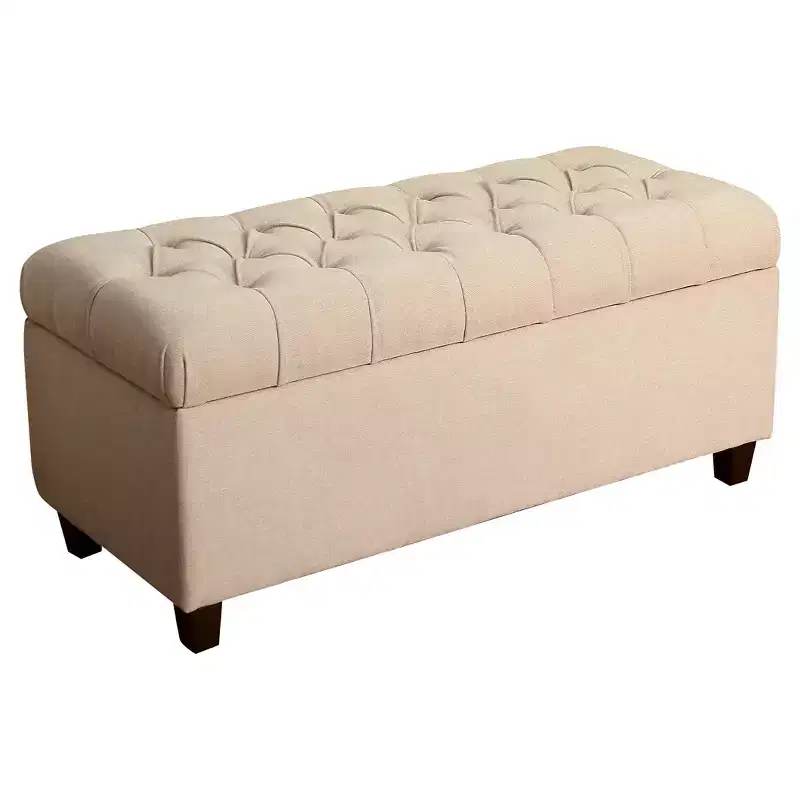 Ainsley Button Tufted Storage Bench - HomePop