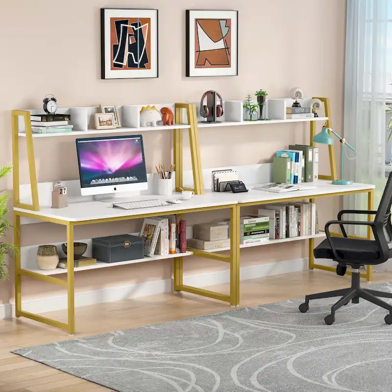 Computer Desk with Hutch and Bookshelf