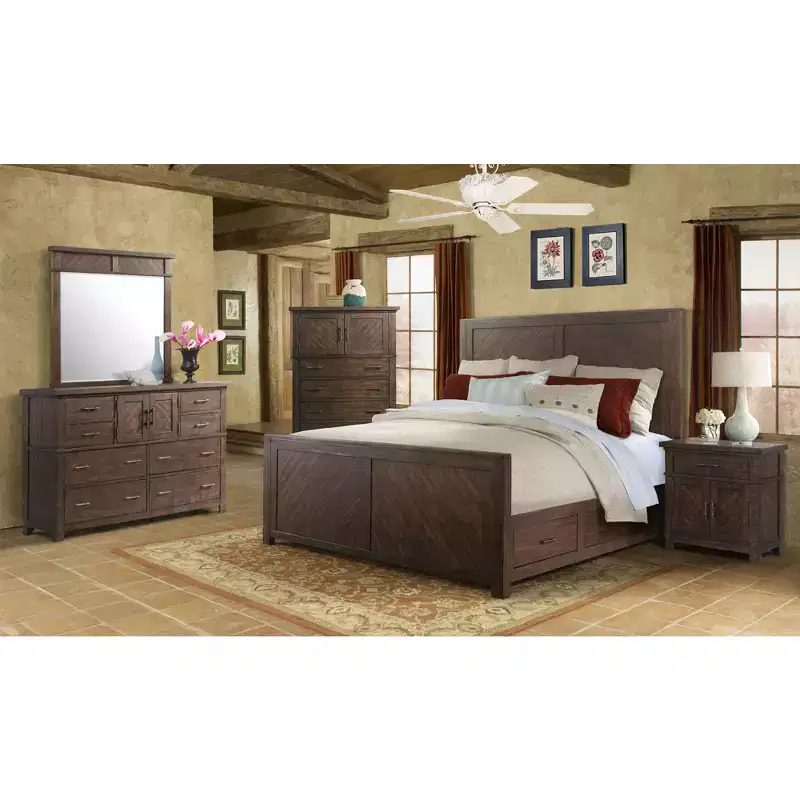 8-Drawer Bedroom Dresser with Cabinet, Rustic Walnut Finish